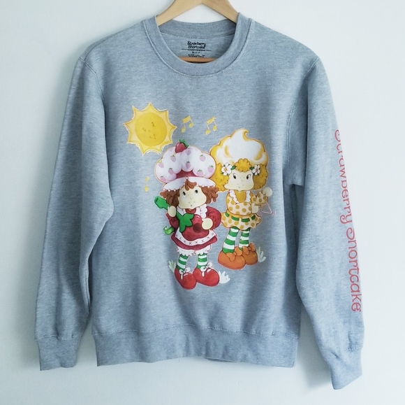 NEW Strawberry Shortcake Sweatshirt Strawberry Shortcake Lemon Meringue Print S - Picture 1 of 9